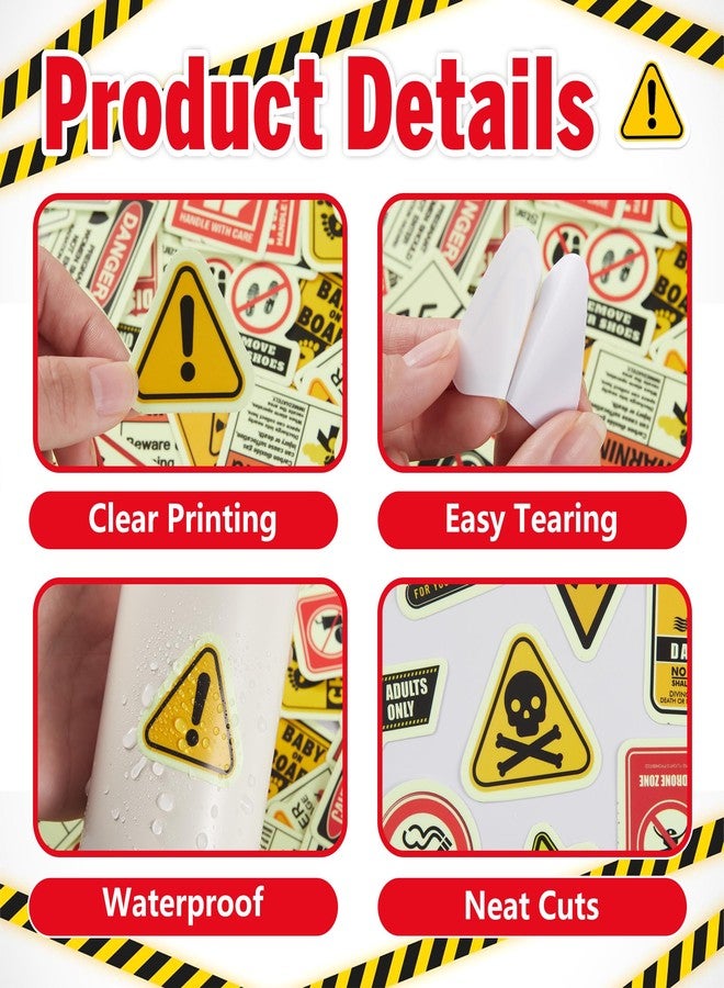 Robmoda Safety Warning Signs Stickers for Water Bottles, 70 Pcs Kids Game Vinyl Waterproof Decals for Laptop, Skateboard Scrapbooking Decor for Teens Girls Boys Adults - Image 3